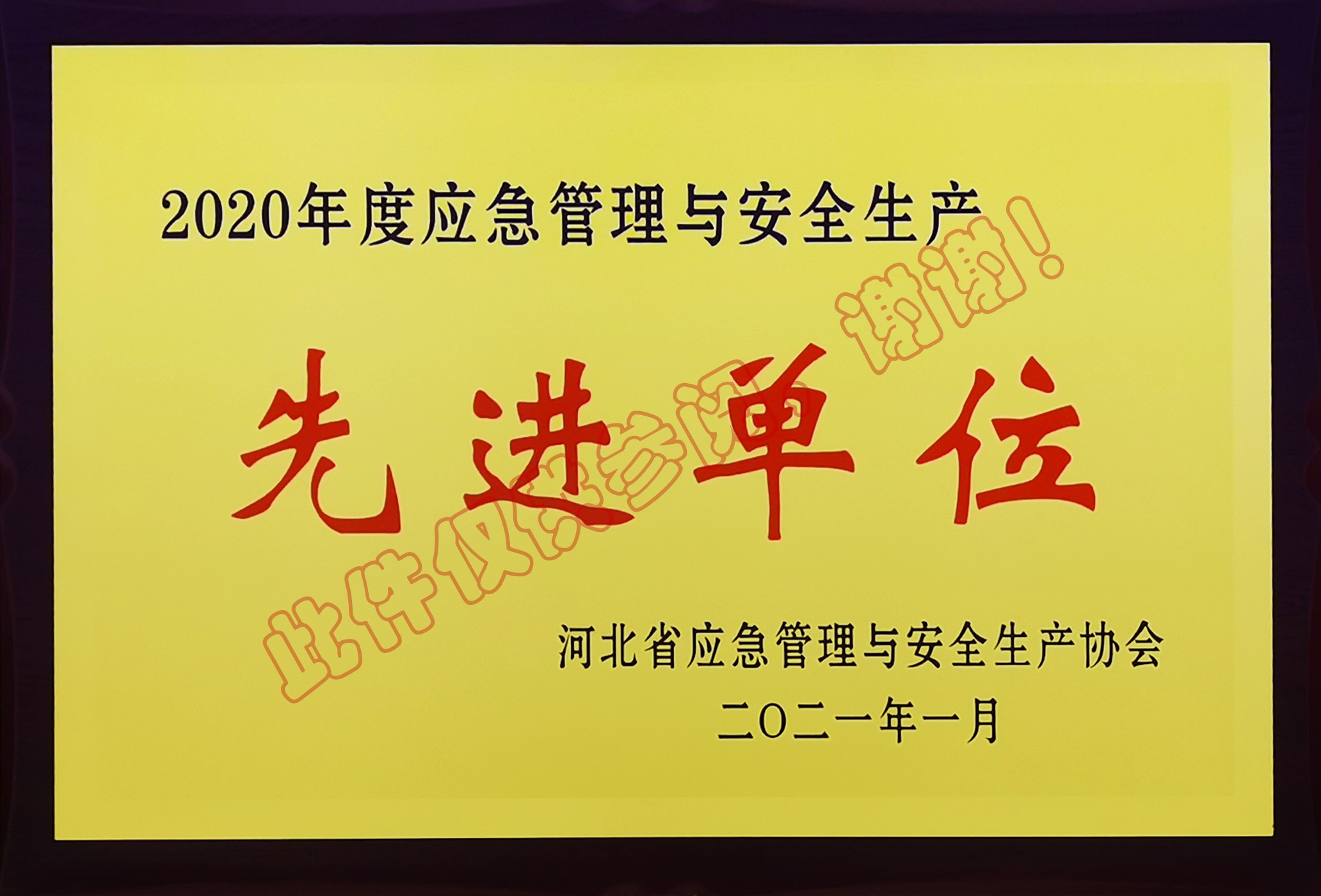 2020年度安全生產先進單位